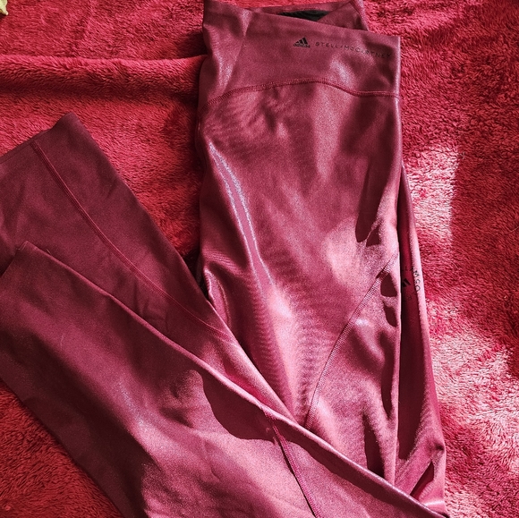 Stella McCartney Adidas shine leggings in wine - Picture 4 of 4